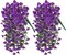 Artificial Faux Hanging Flowers Plants for Outdoor Decor (Purple)